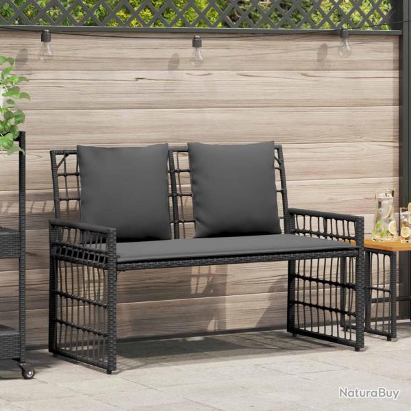 Banc ext�rieur Uni Noir et Gris fonc� 116 x 55 x 82 cm