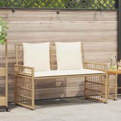 Banc ext&eacute;rieur Uni Naturel et Cr&egrave;me 116 x 55 x 82 cm