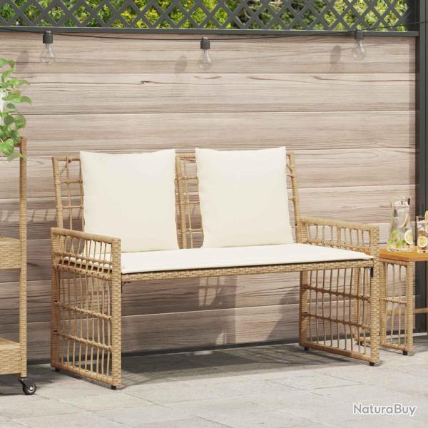 Banc ext�rieur Uni Naturel et Cr�me 116 x 55 x 82 cm