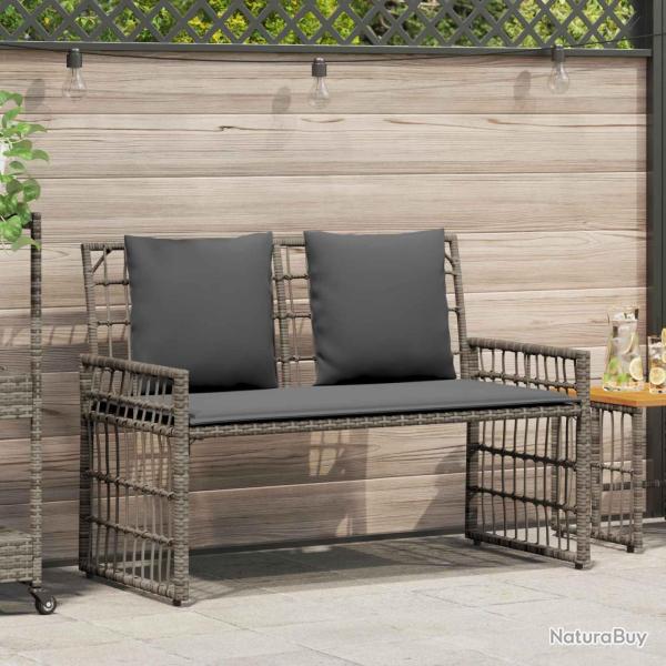Banc ext�rieur Uni Gris et Gris fonc� 116 x 55 x 82 cm
