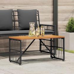 Table de Noir 80 x 40 x 40 cm Acier et Rattan Poly
