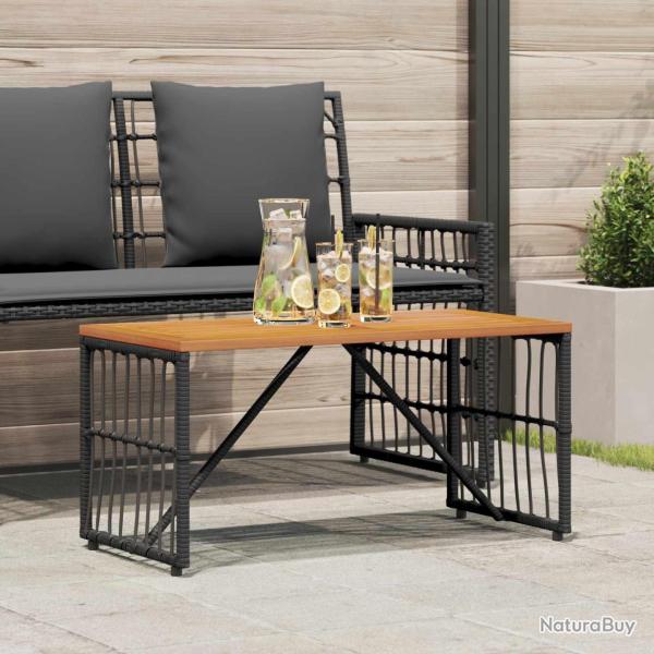 Table de Noir 80 x 40 x 40 cm Acier et Rattan Poly