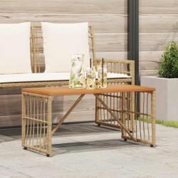 Table de Naturel 80 x 40 x 40 cm Acier et Rattan Poly