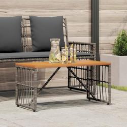 Table de Gris 80 x 40 x 40 cm Acier et Rattan Poly