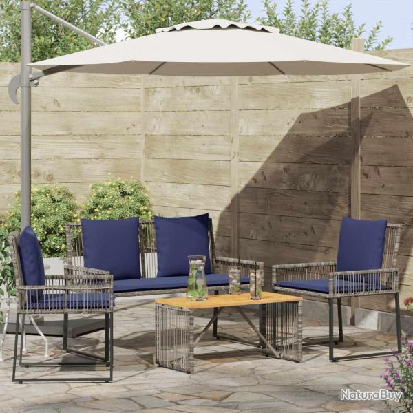 Ensemble de meubles d'ext�rieur 9 pcs Gris et bleu marine
