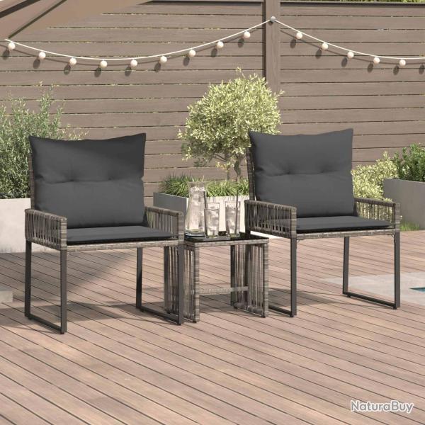 Ensemble de meubles d'ext�rieur 7 pcs Gris et Gris fonc�