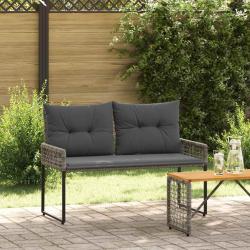 Banc ext&eacute;rieur Gris 118 x 55 x 82 cm Rotin PE et tissu