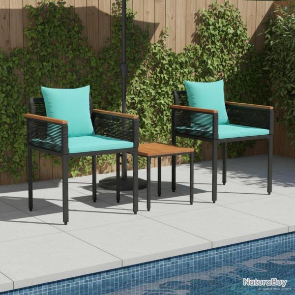 Ensemble de meubles d'ext�rieur Noir et turquoise polyrotin