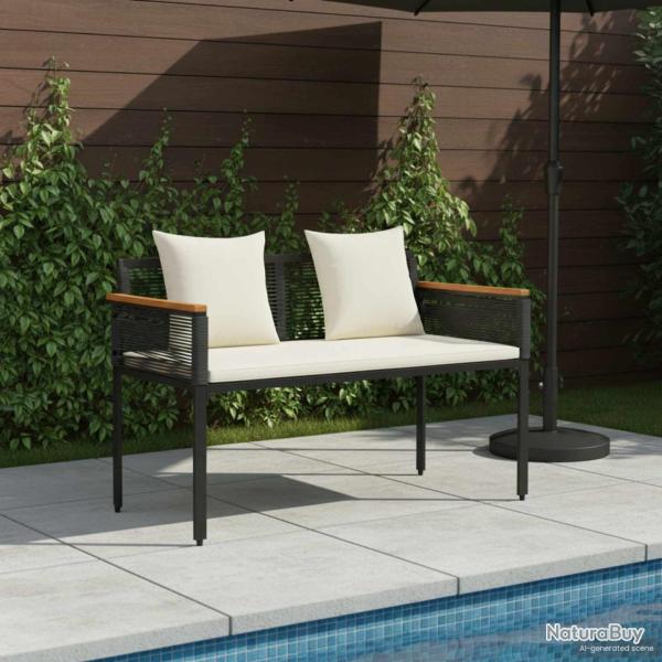 Banc ext�rieur Noir et blanc cr�me 117 x 54 x 74.5 cm polyrotin