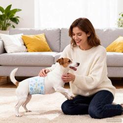 Protection Hygi&eacute;nique Jetable pour Chien M&acirc;le 30 pcs Blanc XS