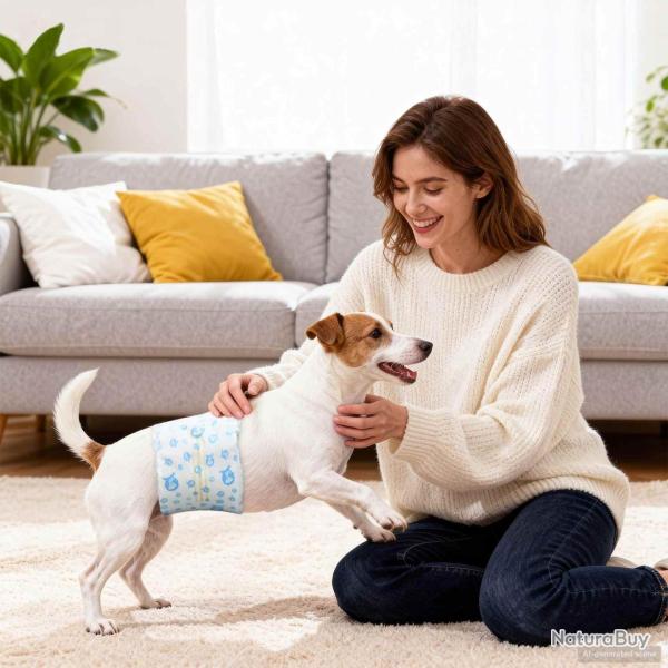 Protection Hygi�nique Jetable pour Chien M�le 30 pcs Blanc XS