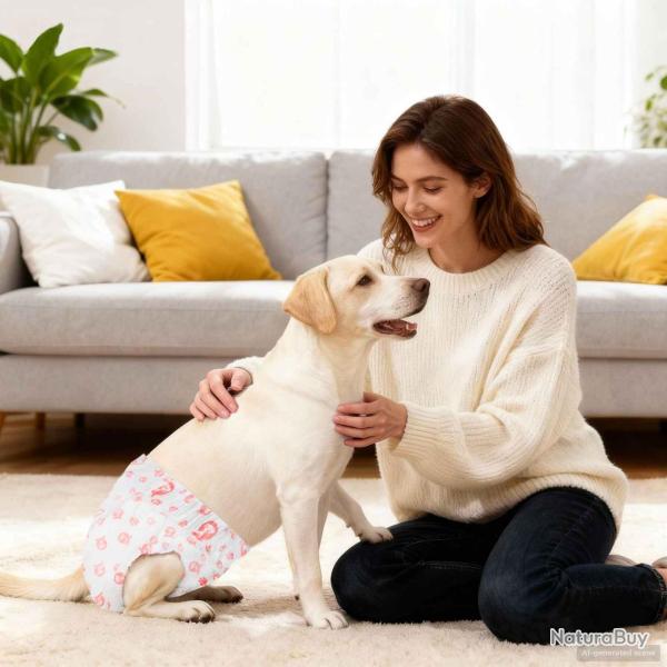 Couche jetable pour chienne 30 pcs Blanc M