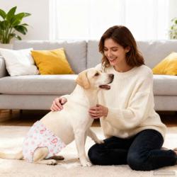 Couche jetable pour chienne 30 pcs Blanc L
