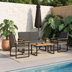 Ensemble de meubles d'ext&eacute;rieur 4 pcs Gris et Gris fonc&eacute;