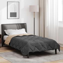 Duvet d'&eacute;t&eacute; simple Anthracite et Taupe 220 x 155 cm Microfibre