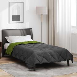 Duvet d'&eacute;t&eacute; simple Vert et Anthracite 220 x 135 cm Microfibre