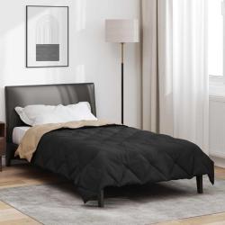 Duvet d'&eacute;t&eacute; simple Noir et Taupe 200 x 155 cm Microfibre