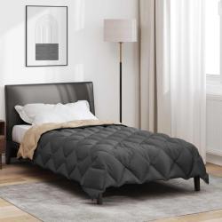 Duvet d'hiver Anthracite et Taupe 155 x 220 cm Microfibre