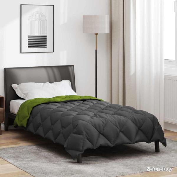 Duvet d'hiver Vert et Anthracite 135 x 220 cm Microfibre