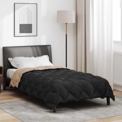 Duvet d'hiver Noir et Taupe 135 x 220 cm Microfibre