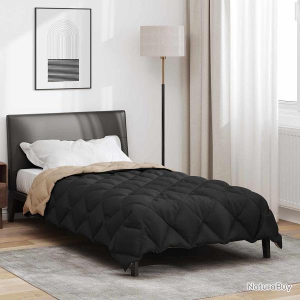 Duvet d'hiver Noir et Taupe 140 x 220 cm Microfibre