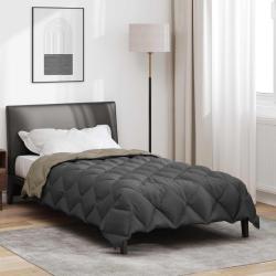 Duvet d'hiver Gris clair et anthracite 155 x 220 cm Microfibre