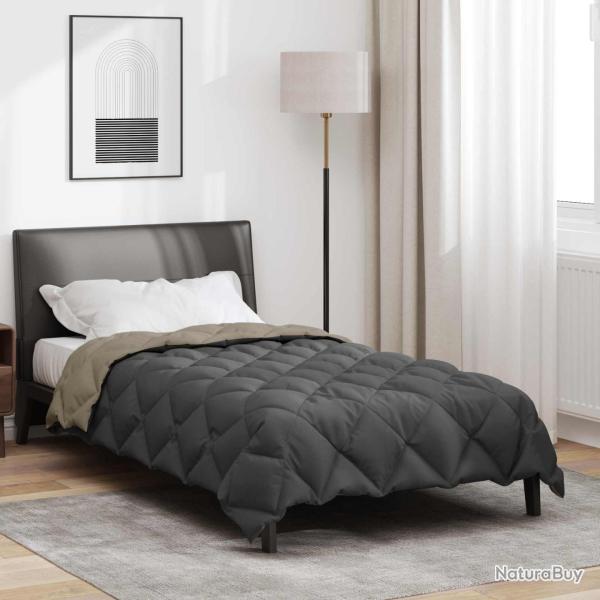 Duvet d'hiver Gris clair et anthracite 155 x 220 cm Microfibre