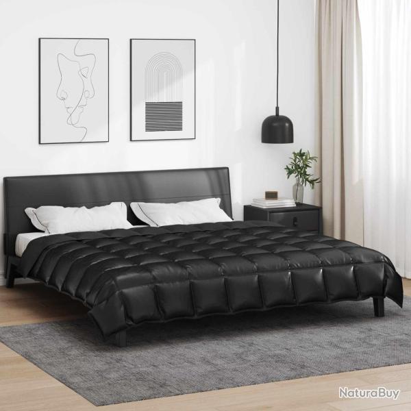 Duvet d'hiver Noir 200 x 200 cm Satin et Microfibre