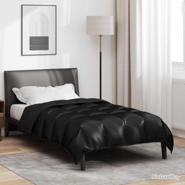 Duvet d'hiver Noir 135 x 220 cm Satin et Microfibre