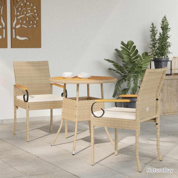 Chaises de avec coussin 2 pcs Beige et blanc cr�me