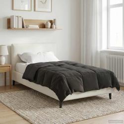 Duvet d'&eacute;t&eacute; simple Matelass&eacute; Anthracite 135 x 200 cm Microfibre