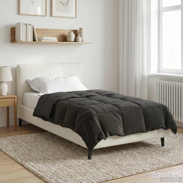Duvet d'�t� simple Matelass� Anthracite 135 x 200 cm Microfibre