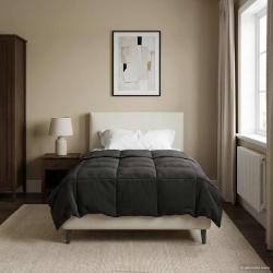 Duvet d'&eacute;t&eacute; simple Matelass&eacute; Anthracite 155 x 200 cm Microfibre