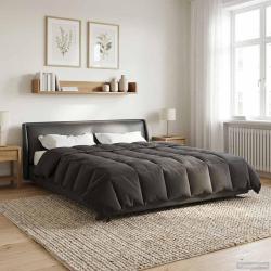 Duvet d'&eacute;t&eacute; simple Matelass&eacute; Anthracite 200 x 200 cm Microfibre