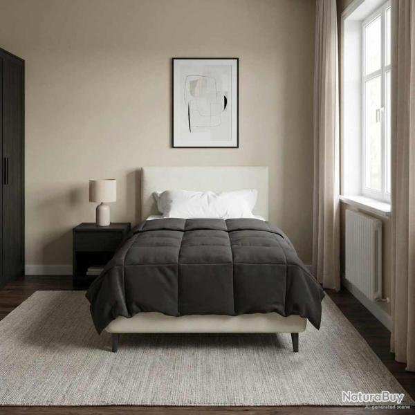 Duvet d'�t� simple Matelass� Anthracite 140 x 220 cm Microfibre