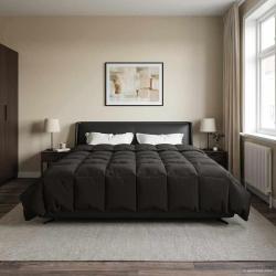 Duvet d'&eacute;t&eacute; simple Matelass&eacute; Anthracite 200 x 220 cm Microfibre