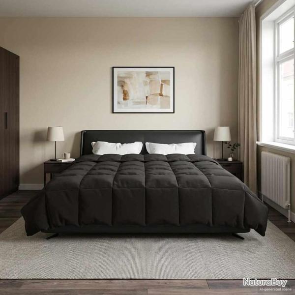 Duvet d'�t� simple Matelass� Anthracite 200 x 220 cm Microfibre