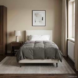 Duvet d'&eacute;t&eacute; simple Matelass&eacute; Gris clair 135 x 200 cm Microfibre