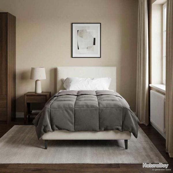 Duvet d'�t� simple Matelass� Gris clair 135 x 200 cm Microfibre