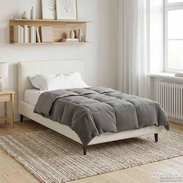 Duvet d'�t� simple Matelass� Gris clair 140 x 200 cm Microfibre