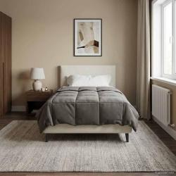 Duvet d'&eacute;t&eacute; simple Matelass&eacute; Gris clair 155 x 200 cm Microfibre