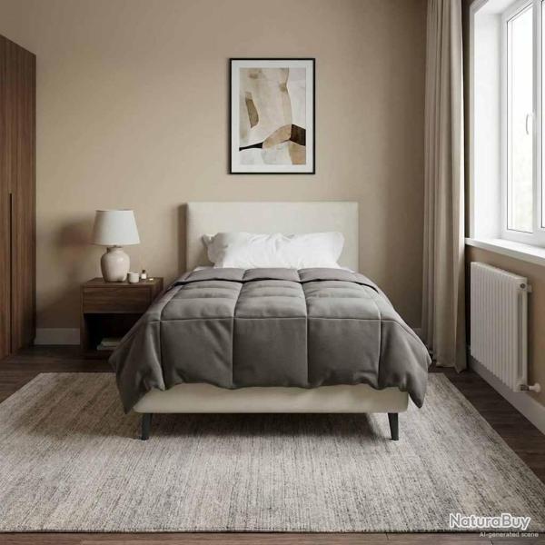 Duvet d'�t� simple Matelass� Gris clair 155 x 200 cm Microfibre