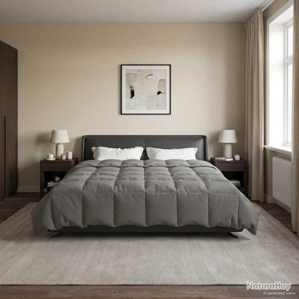 Duvet d'�t� simple Matelass� Gris clair 200 x 200 cm Microfibre