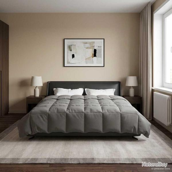 Duvet d'�t� simple Matelass� Gris clair 200 x 240 cm Microfibre