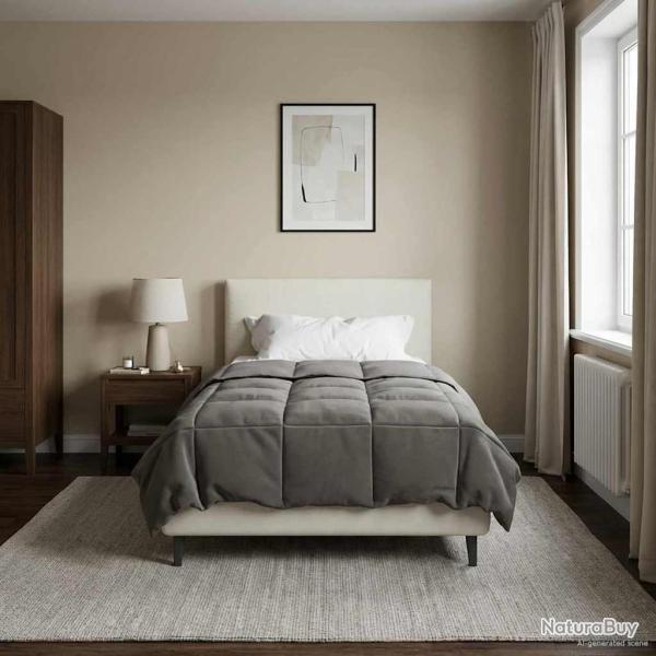 Duvet d'�t� simple Matelass� Gris clair 135 x 220 cm Microfibre