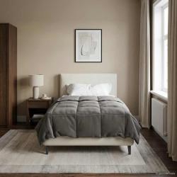 Duvet d'&eacute;t&eacute; simple Matelass&eacute; Gris clair 155 x 220 cm Microfibre