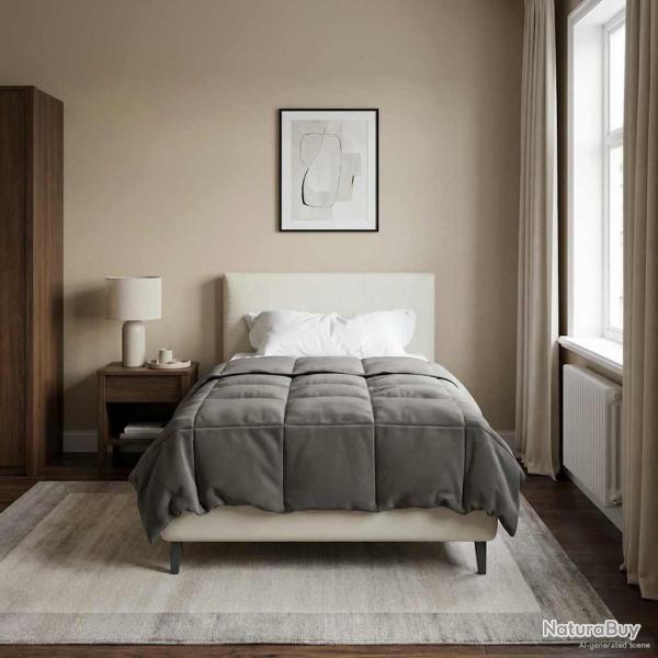 Duvet d'�t� simple Matelass� Gris clair 155 x 220 cm Microfibre