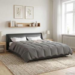 Duvet d'&eacute;t&eacute; simple Matelass&eacute; Gris clair 200 x 220 cm Microfibre