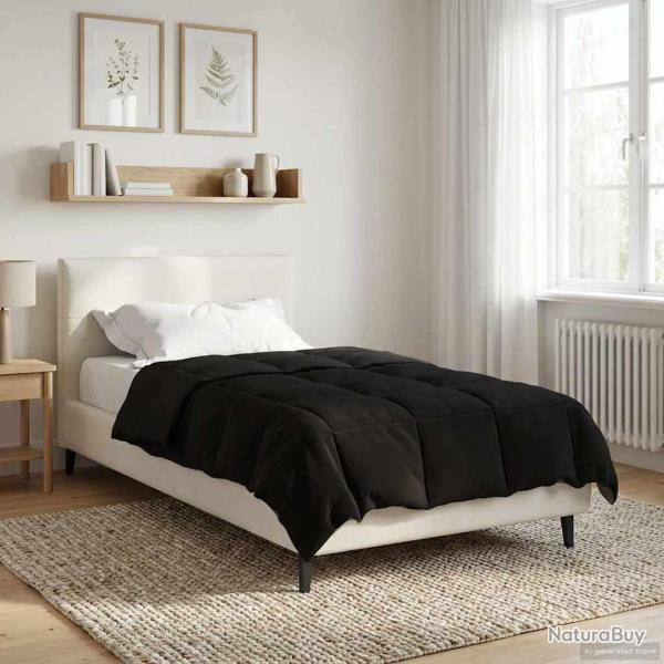 Duvet d'�t� simple Matelass� Noir 140 x 200 cm Microfibre