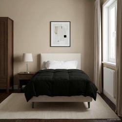 Duvet d'&eacute;t&eacute; simple Matelass&eacute; Noir 155 x 200 cm Microfibre